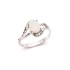 Bague avec opale ovale et oxyde de zirconium, en argent rhodié 925