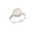Inel cu opal oval și oxid de zirconiu, din argint 925 placat cu rodiu