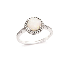 Ring with round opal and...