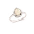 Bague avec opale goutte et oxyde de zirconium, en argent rhodié 925