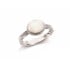 Inel cu opal oval și oxid de zirconiu, din argint 925 placat cu rodiu