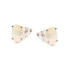 Stud earrings with natural oval white opal, in 925 rhodium silver