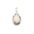 Ciondolo con opale bianco ovale, in argento 925 rodiato, altezza 1 cm