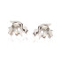 Pendientes con ópalo lanzadera blanco natural, en plata 925 rodiada
