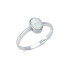 Ring met natuurlijke ovale Australische witte opaal, in gerhodineerd zilver 925