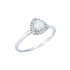 Bague triangle avec opale triangle et oxyde de zirconium, en argent rhodié 925