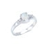 Anillo con ópalo ovalado y óxido de circonio, en plata 925 rodiada