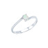 Ring with natural white opal from Australia oval, in rhodium silver 925