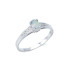 Ring mit ovalem Opal und Zirkonoxid, aus rhodiniertem Silber 925