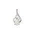 Ciondolo con goccia opale bianco, in argento 925 rodiato, altezza 1,5 cm