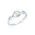 Ring mit natürlichem ovalen australischen Weißopal, aus rhodiniertem Silber 925