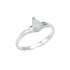 Anello con goccia di opale bianco naturale proveniente dall'Australia, in argento 925 rodiato