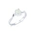 Anello con opale bianco australiano naturale ovale, in argento 925 rodiato