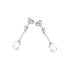 Cercei suspendati cu opal alb oval, din argint 925 placat cu rodiu