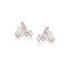 Clous d'oreilles avec opale ovale et oxyde de zirconium, en argent rhodié 925