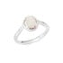 Anello con opale bianco australiano naturale ovale, in argento 925 rodiato