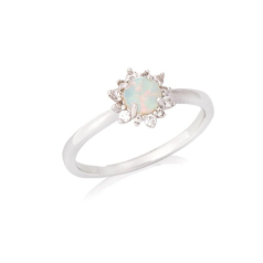 Inel cu opal rotund și oxid...