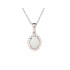 Ciondolo con opale e ossido di zirconio, argento 925 rodiato, 1,2+0,5 cm