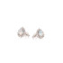 Clous d'oreilles avec opale goutte et oxyde de zirconium, en argent rhodié 925