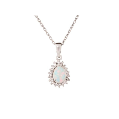 Opal ve zirkonyum oksitli Kolye ucu, 925 gümüş rodyum kaplama, yükseklik 1+0,5 cm
