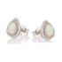Earrings with drop opal and zirconium oxide, in rhodium-plated silver 925