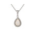 Hanger met druppel opaal en zirkoniumoxide, in 925 gerhodineerd zilver