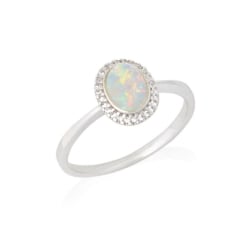 Ring met ovale opaal en...