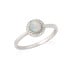 Ring mit rundem Opal und Zirkonoxid, aus 925 rhodiniertem Silber
