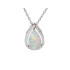 Pandantiv cu opal și oxid de zirconiu, din argint 925 placat cu rodiu, înălțime 1,2 cm
