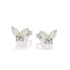 Ohrringe mit Opal und Zirkonoxid, aus 925 rhodiniertem Silber