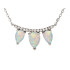 Collier avec opale navette et oxyde de zirconium, argent rhodié 925, 40 + 3 cm
