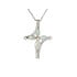 Pendentif croix avec opale et oxyde de zirconium, argent rhodié 925, 2,5 cm