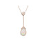 Ciondolo con goccia opale bianco, in argento 925 rodiato, altezza 2,5 cm