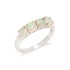 Inel cu opal alb natural din Australia, rotund, din argint 925 placat cu rodiu