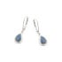 Boucles d'oreilles avec opale bleue doublet goutte, en argent rhodié 925