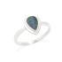 Inel cu picătură de opal albastru australian dublet, din argint 925 placat cu rodiu
