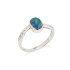 Inel cu opal dublu australian oval albastru, din argint 925 placat cu rodiu