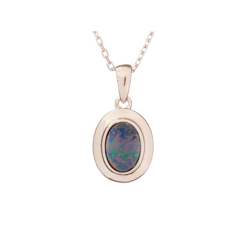 Mavi opal ikili Kolye ucu, 925 rodyum kaplama gümüş, yükseklik 1,2+0,6 cm