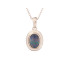 Ciondolo con doppietto opale blu, in argento 925 rodiato, altezza 1,2+0,6 cm