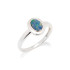 Bague avec opale bleue doublet d'Australie ovale, en argent rhodié 925