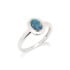 Inel cu opal dublu australian oval albastru, din argint 925 placat cu rodiu