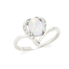 Bague avec opale ovale et...