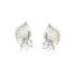 Cercei cu opal oval și oxid de zirconiu, din argint placat cu rodiu 925