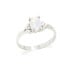 Anello con opale bianco australiano naturale ovale, in argento 925 rodiato