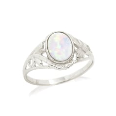 Anello con opale bianco...