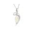 Anhänger mit weißem Shuttle-Opal, aus 925er rhodiniertem Silber, Höhe 2,2 cm