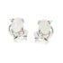 Orecchini con opale bianco naturale ovale, in argento 925 rodiato