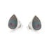 Boucles d'oreilles avec opale bleue doublet goutte, en argent rhodié 925