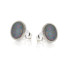 Boucles d'oreilles avec opale bleue doublet ovale, en argent rhodié 925