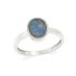 Bague avec opale bleue doublet d'Australie ovale, en argent rhodié 925